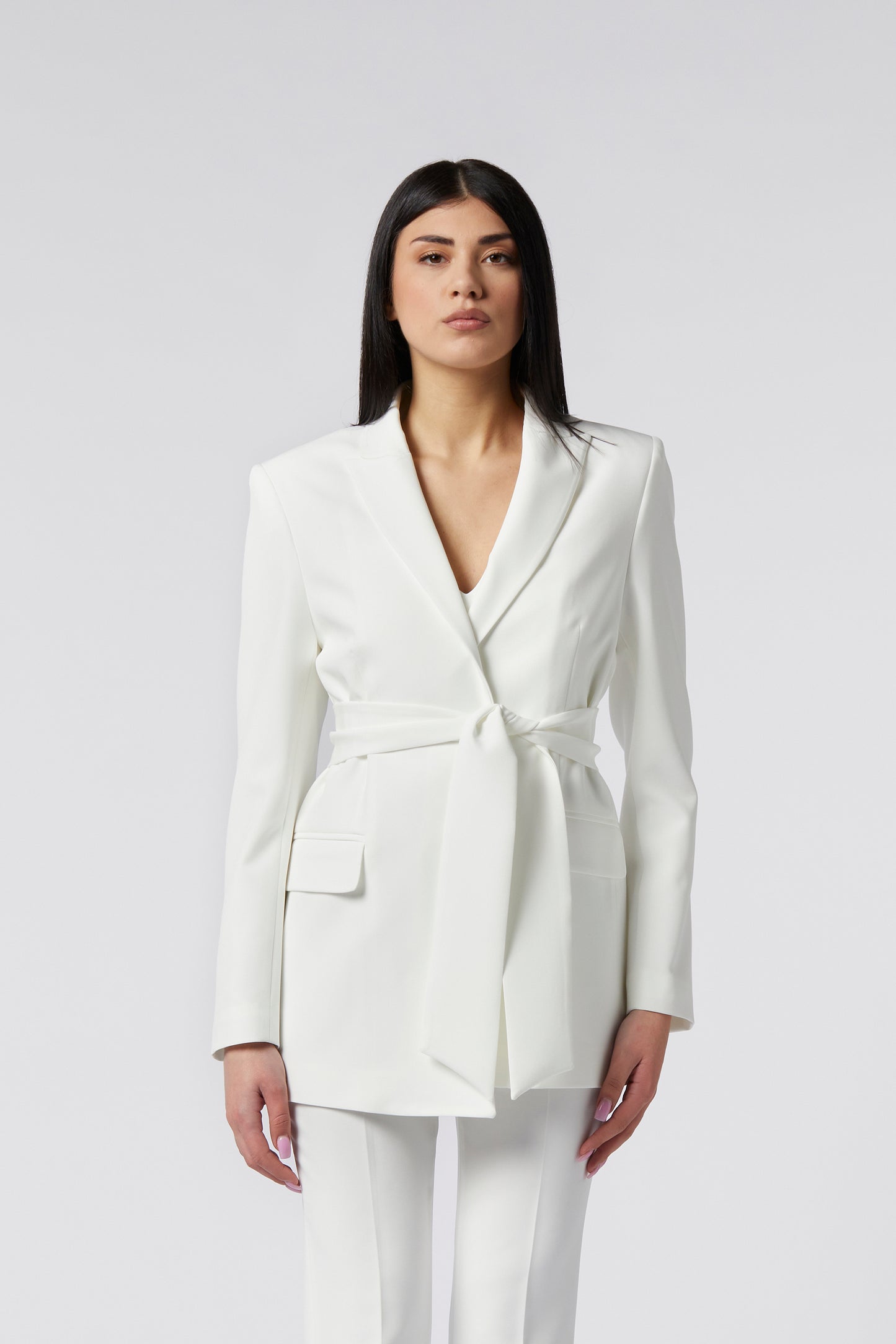 Giacca con cintura - Tessuto Stretch