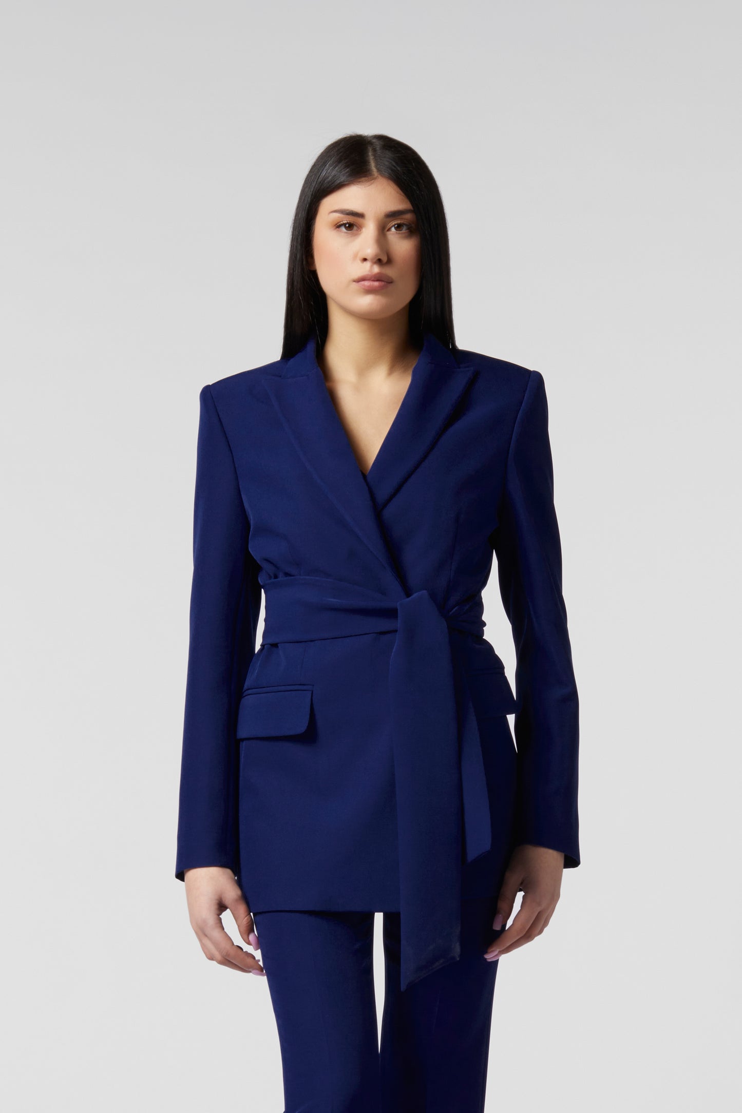 Giacca con cintura - Tessuto Stretch