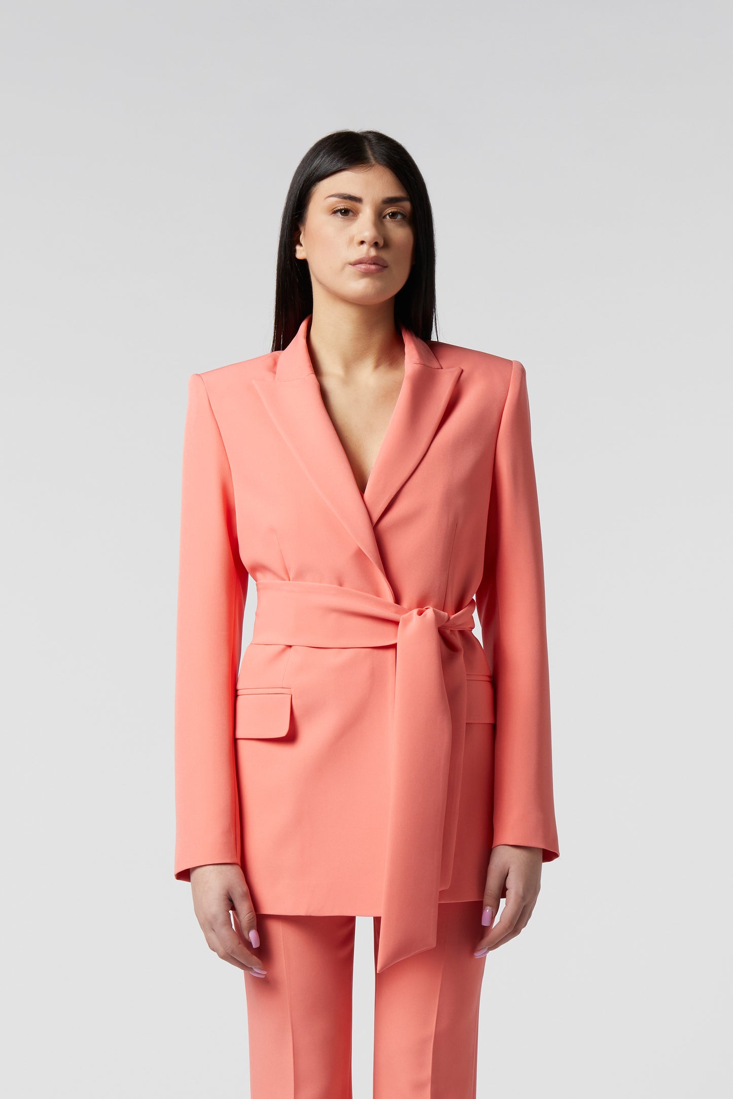 Giacca con cintura - Tessuto Stretch