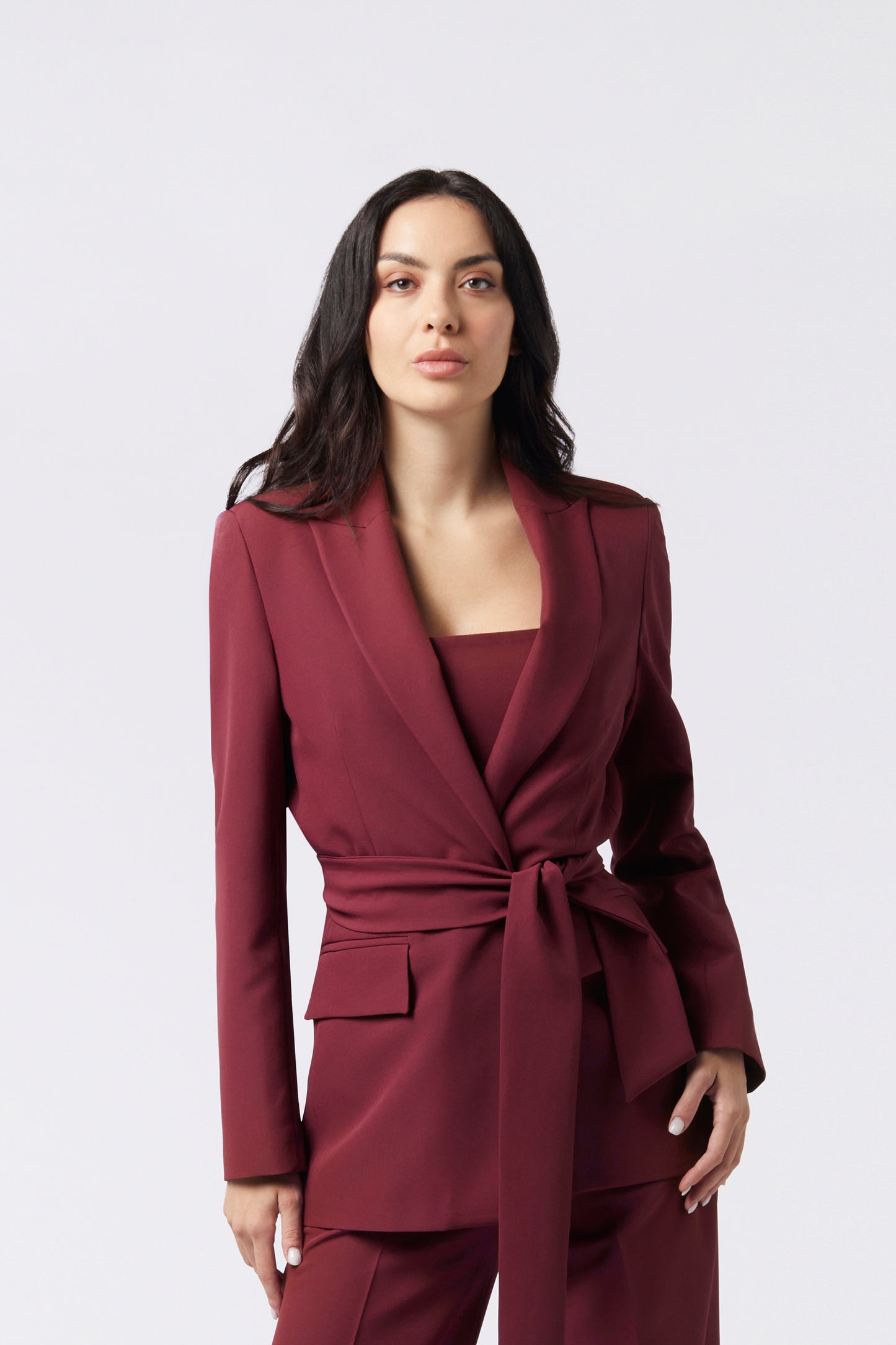 Giacca con cintura - Tessuto Stretch