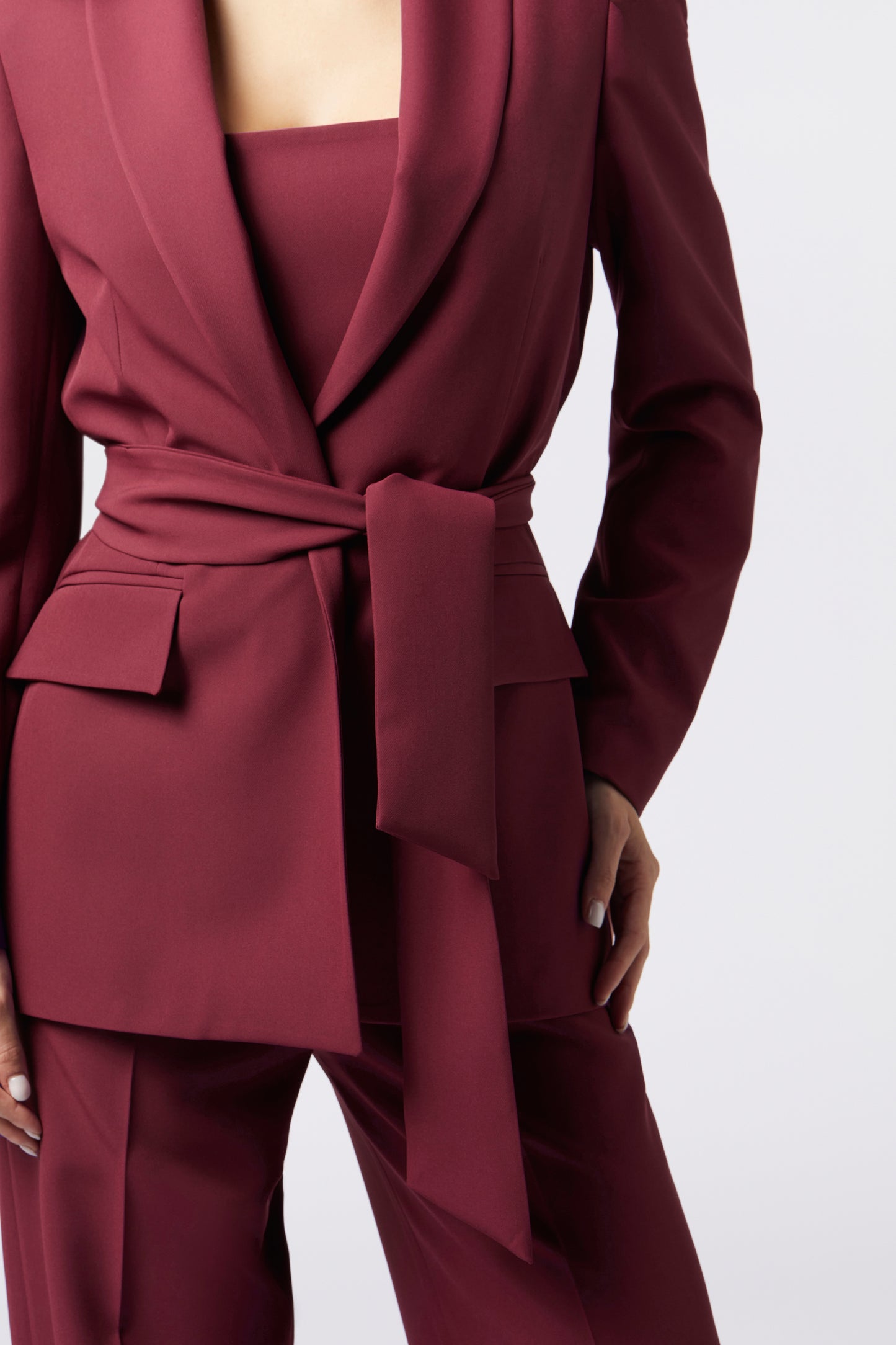 Giacca con cintura - Tessuto Stretch