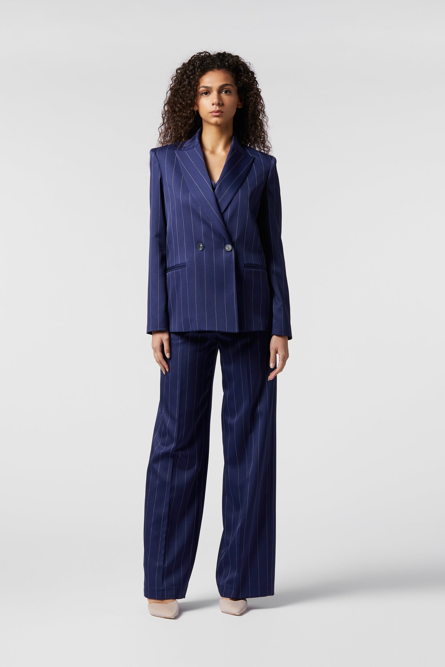 Tailleur Giacca doppiopetto e Pantalone palazzo - Gessato