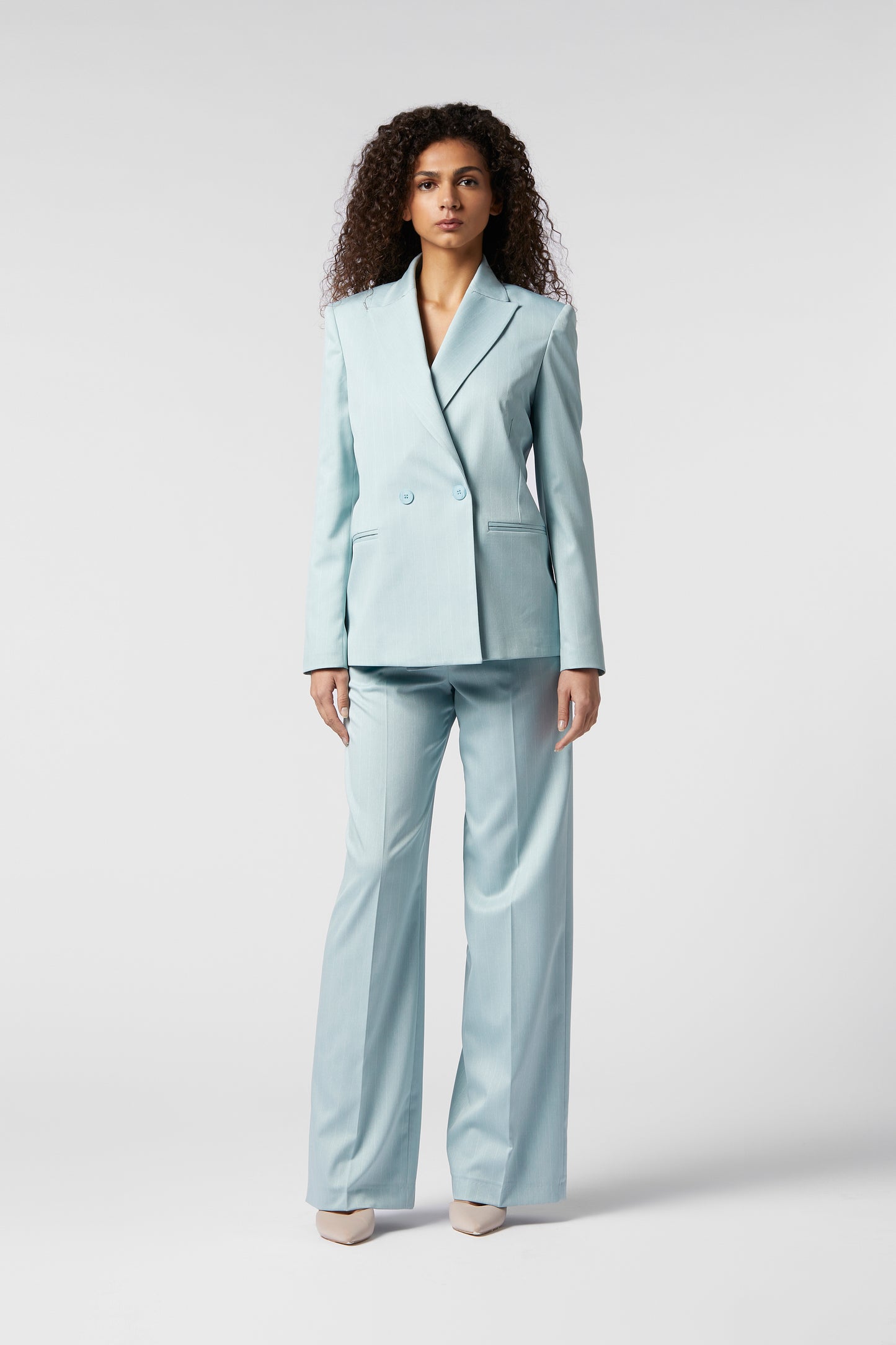 Tailleur Giacca doppiopetto e Pantalone palazzo - Gessato