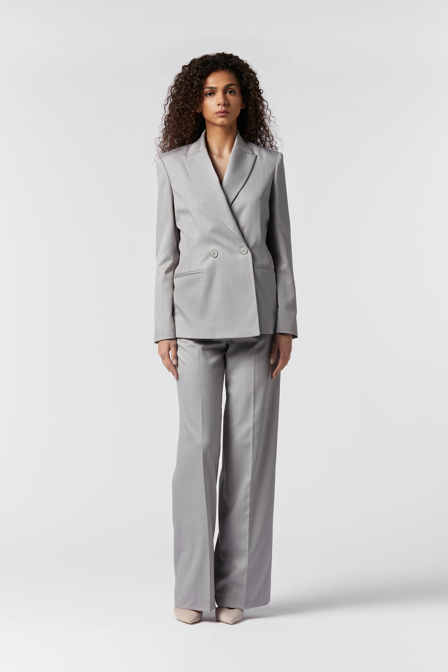 Tailleur Giacca doppiopetto e Pantalone palazzo - Gessato