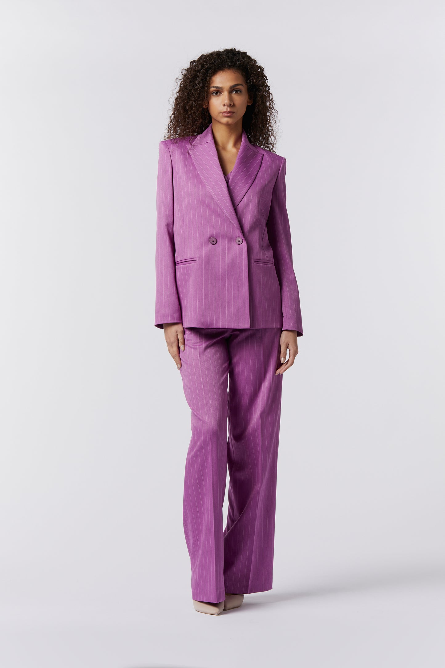 Tailleur Giacca doppiopetto e Pantalone palazzo - Gessato
