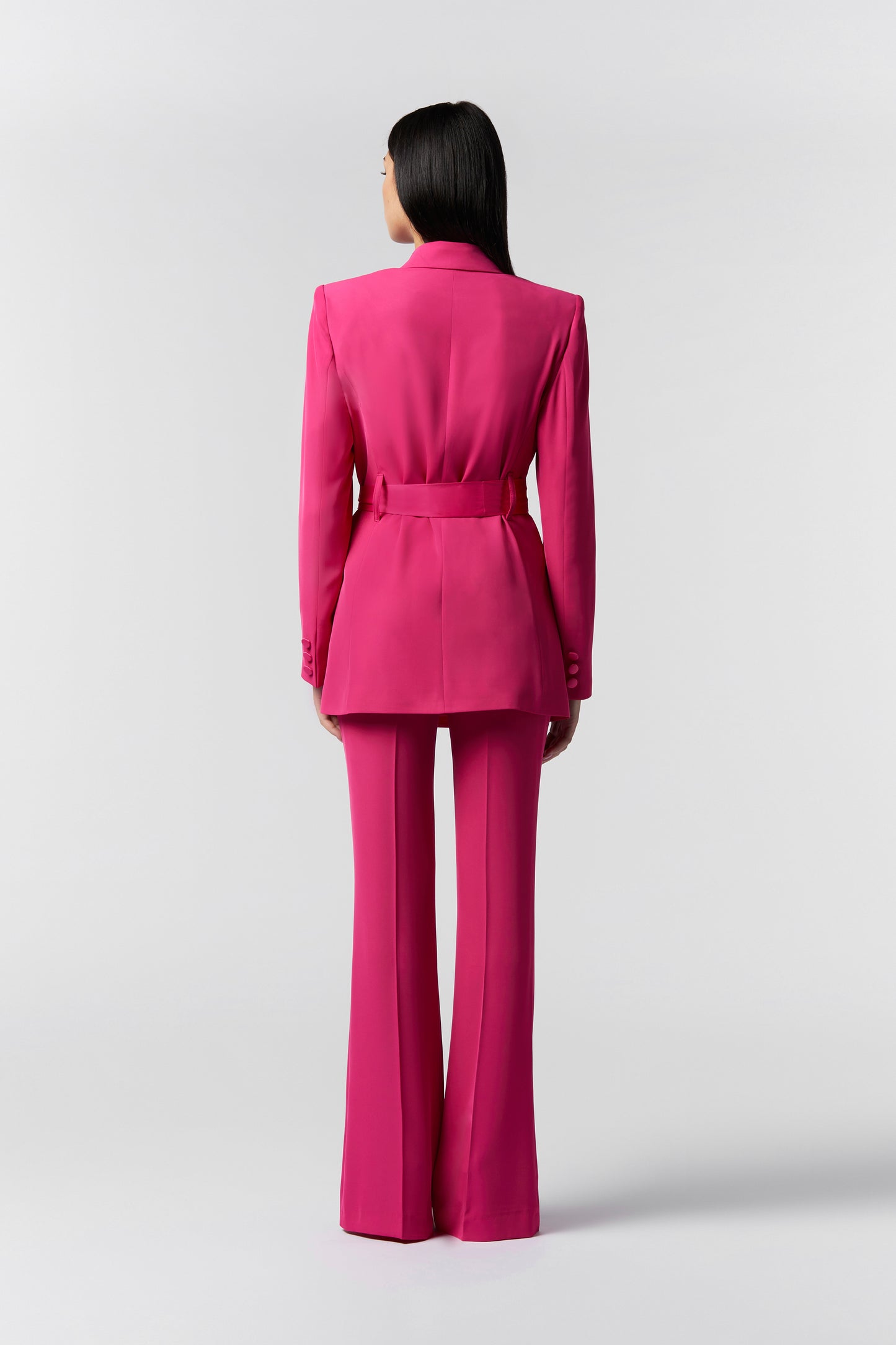 Tailleur Giacca con cintura in raso e Pantalone Zampa - Kady fluido