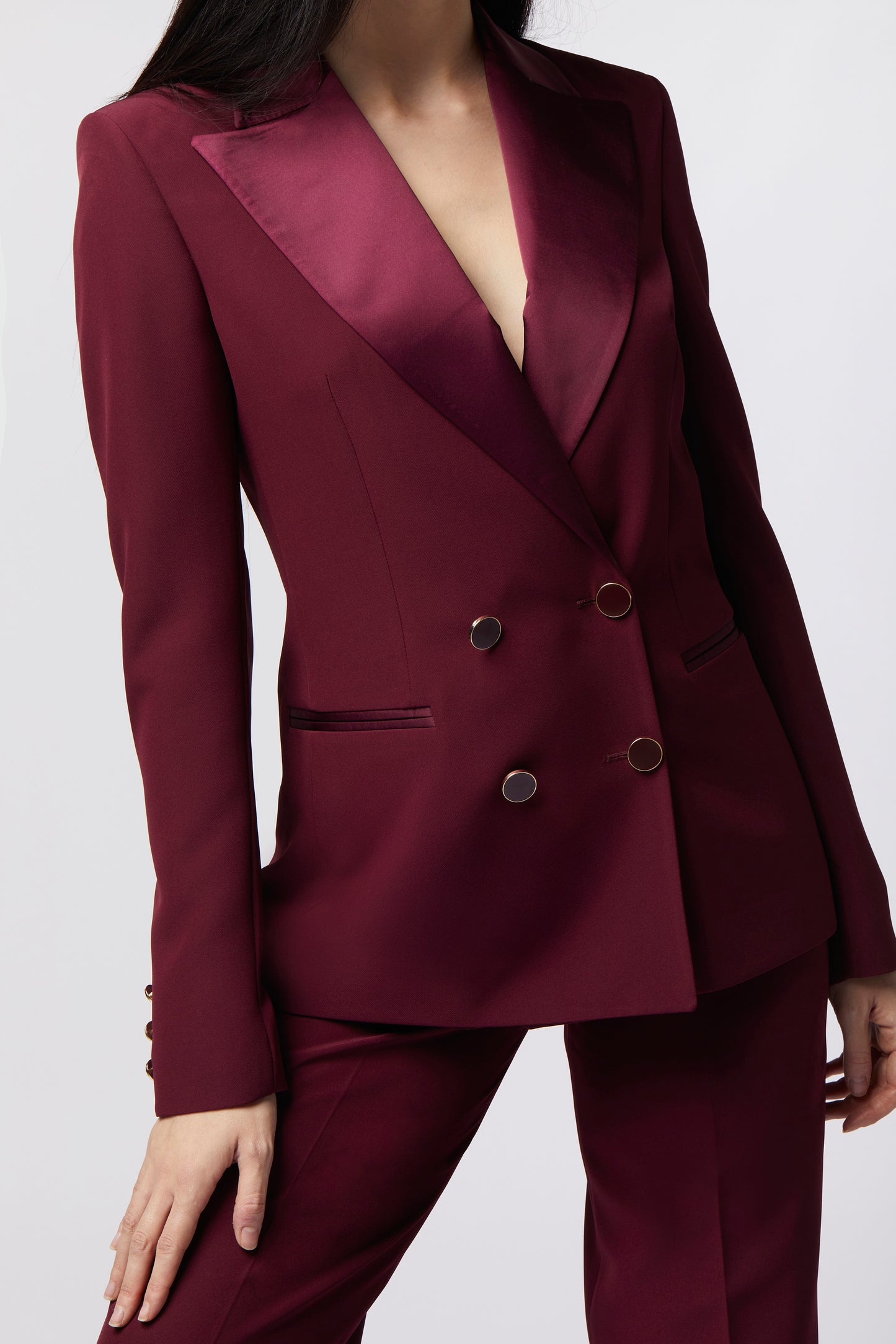 Giacca doppiopetto rever raso – Tessuto Stretch