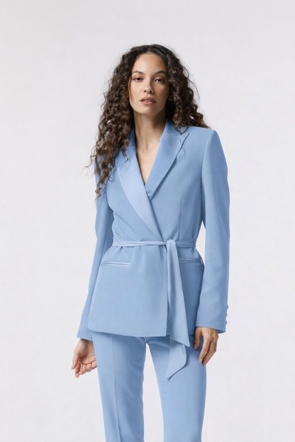 SS26 / Giacca con cintura in raso - Tessuto Kady