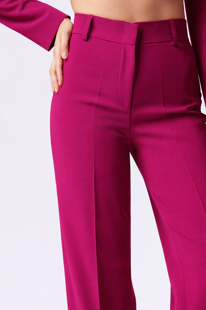 SS26 / Tailleur Giacca con cintura in raso e Pantalone Palazzo - Tessuto kady