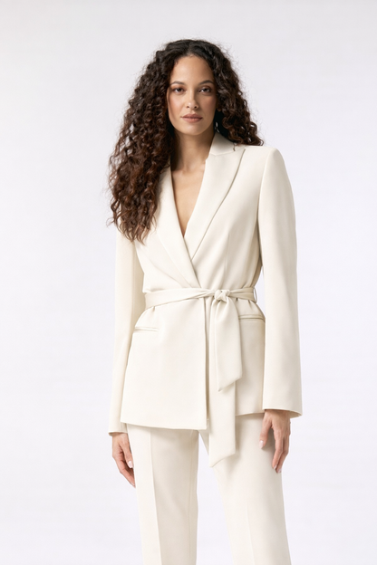 SS26 / Giacca con cintura in raso - Tessuto Kady