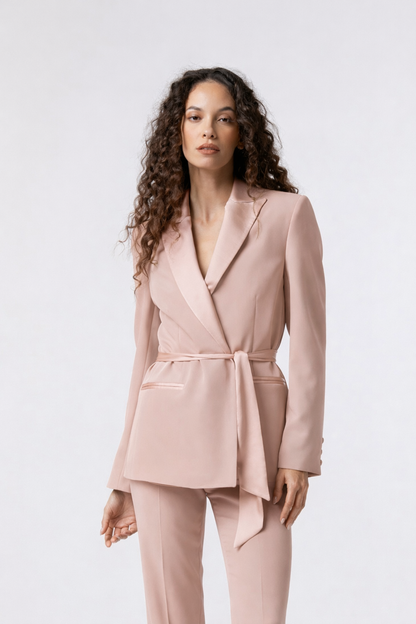 SS26 / Giacca con cintura in raso - Tessuto Kady