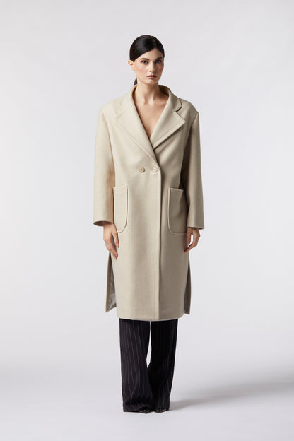 Cappotto doppiopetto in misto lana