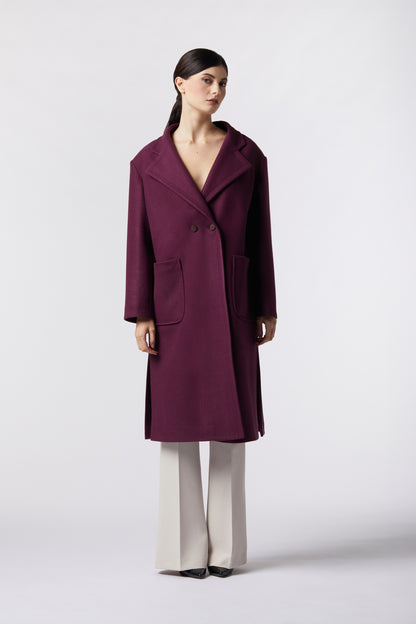 Cappotto doppiopetto in misto lana