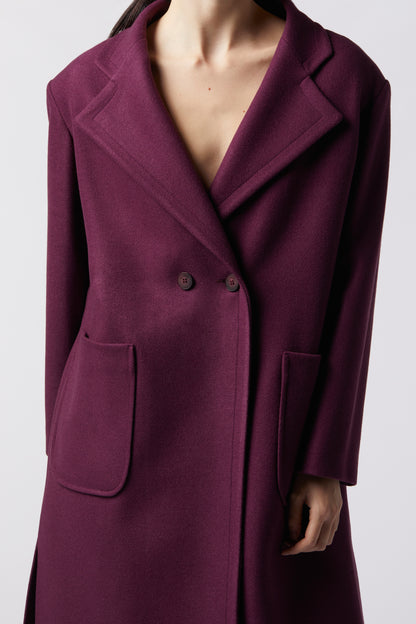 Cappotto doppiopetto in misto lana