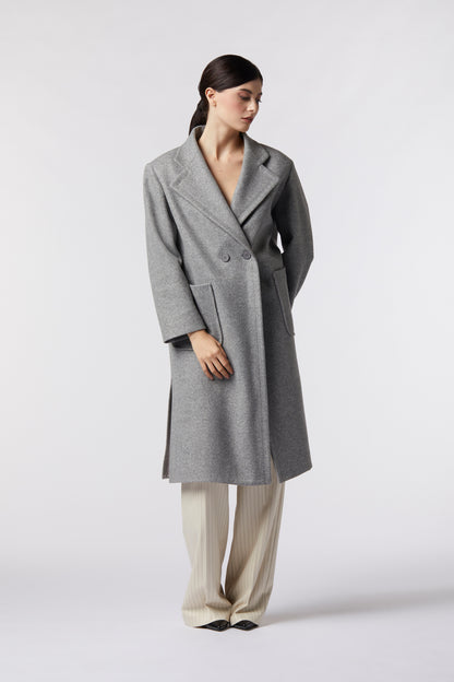Cappotto doppiopetto in misto lana