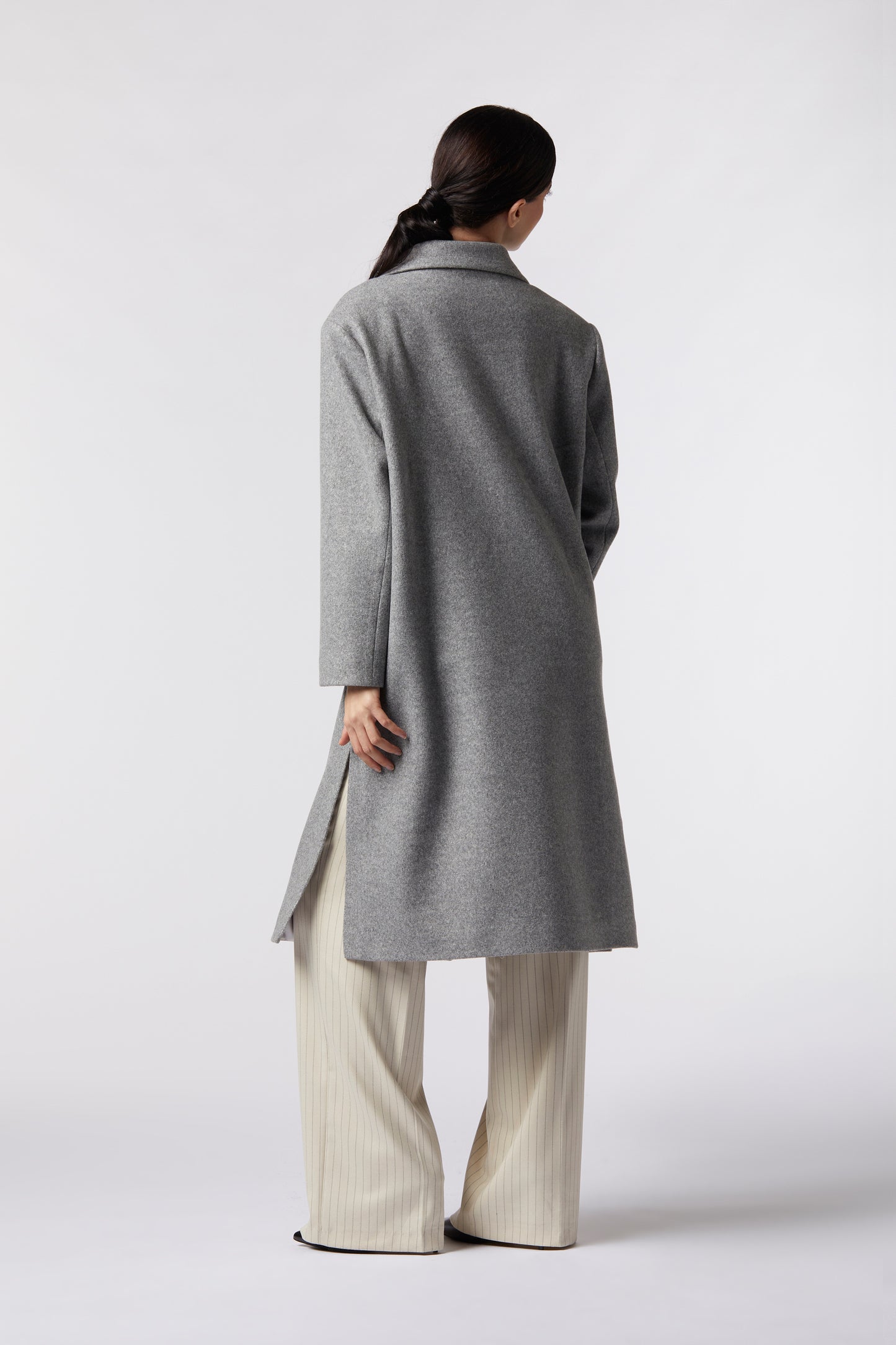 Cappotto doppiopetto in misto lana