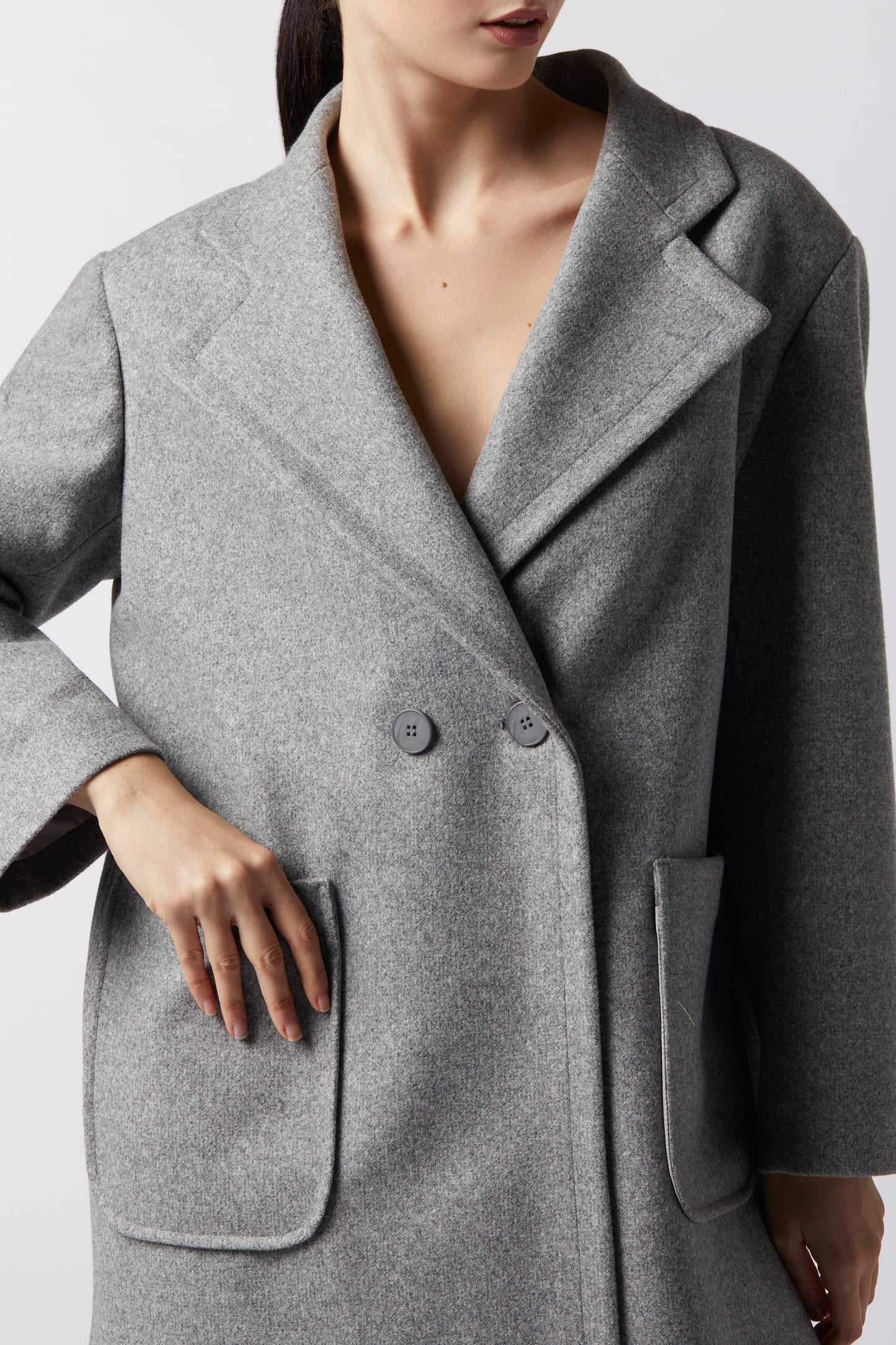 Cappotto doppiopetto in misto lana