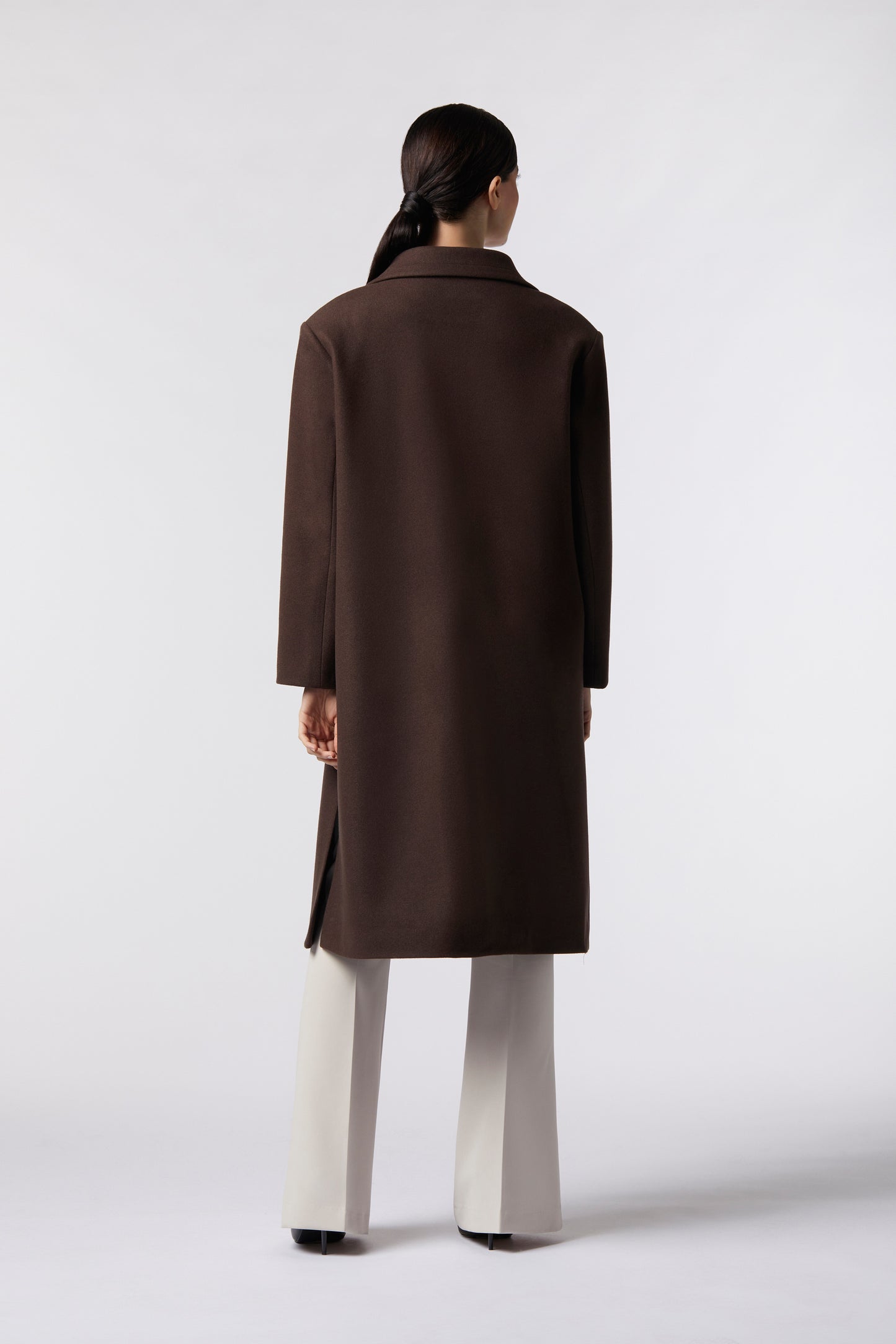 Cappotto doppiopetto in misto lana