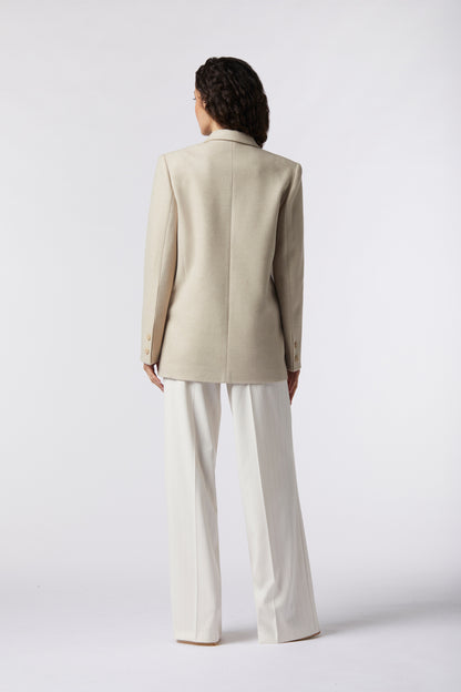 Cappotto corto doppiopetto in misto lana