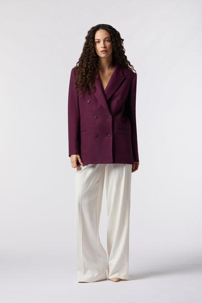 Cappotto corto doppiopetto in misto lana