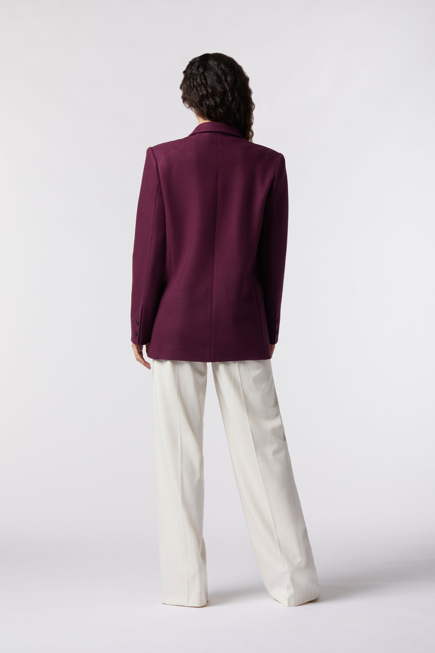 Cappotto corto doppiopetto in misto lana