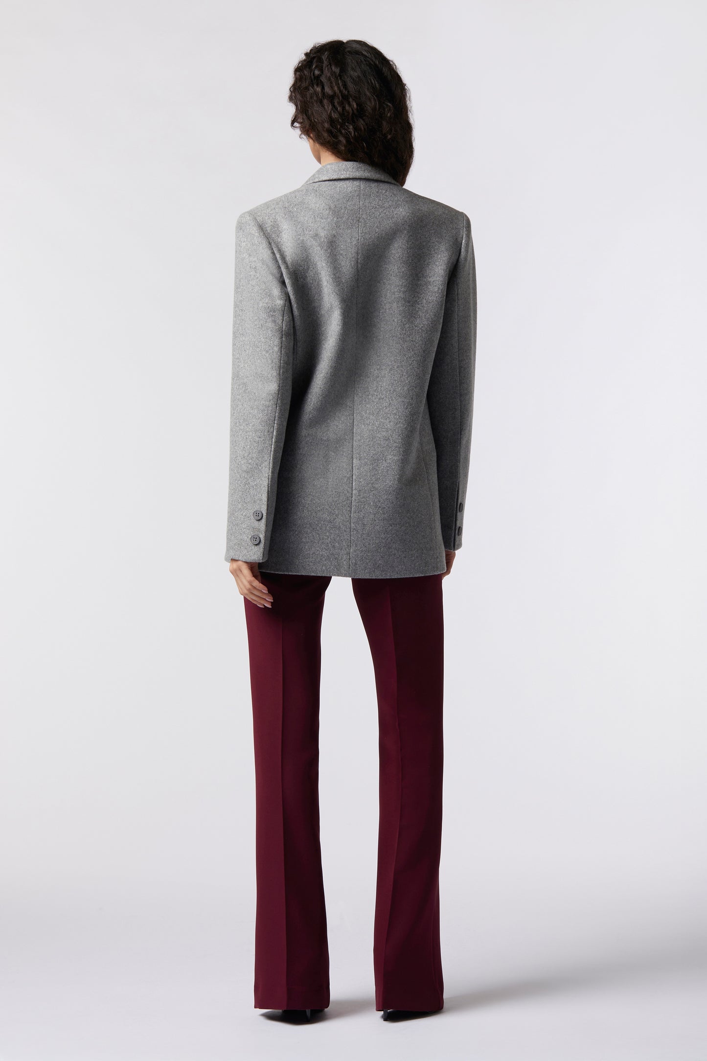 Cappotto corto doppiopetto in misto lana