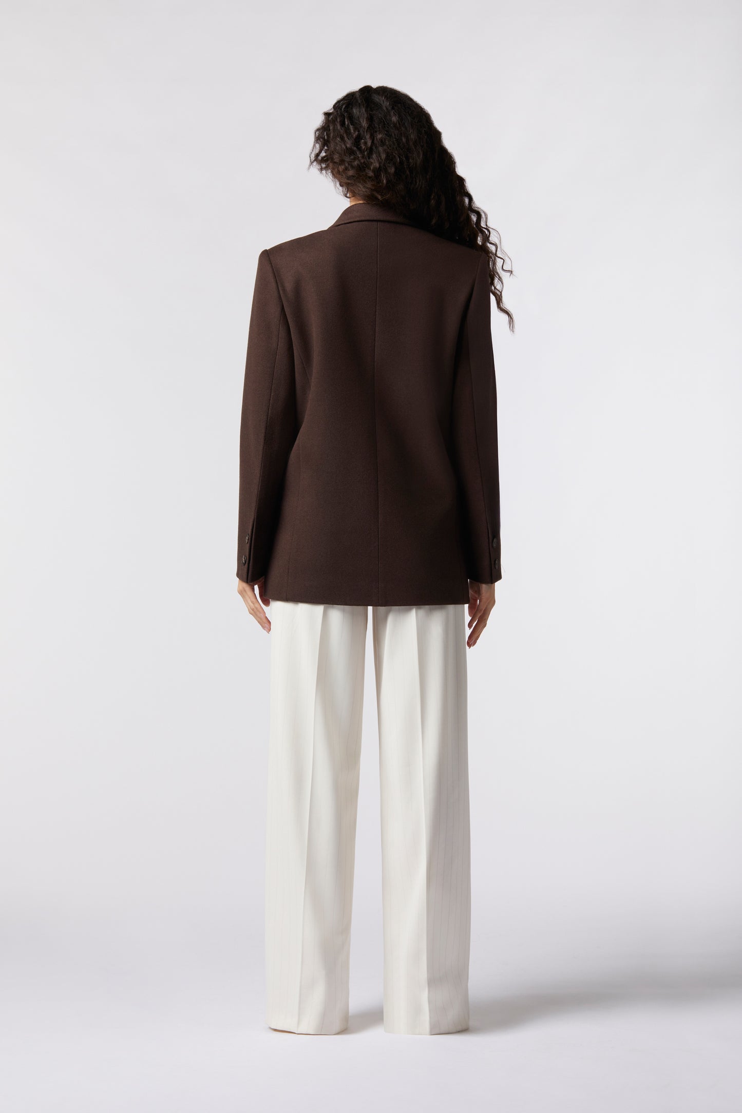 Cappotto corto doppiopetto in misto lana