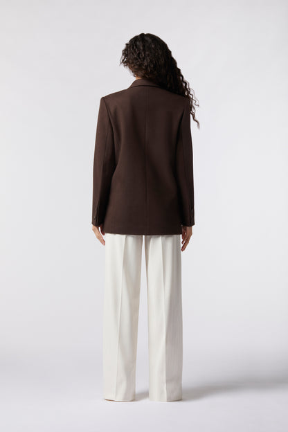 Cappotto corto doppiopetto in misto lana