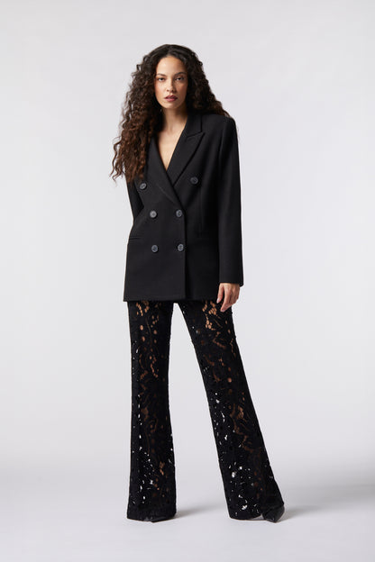 Cappotto corto doppiopetto in misto lana