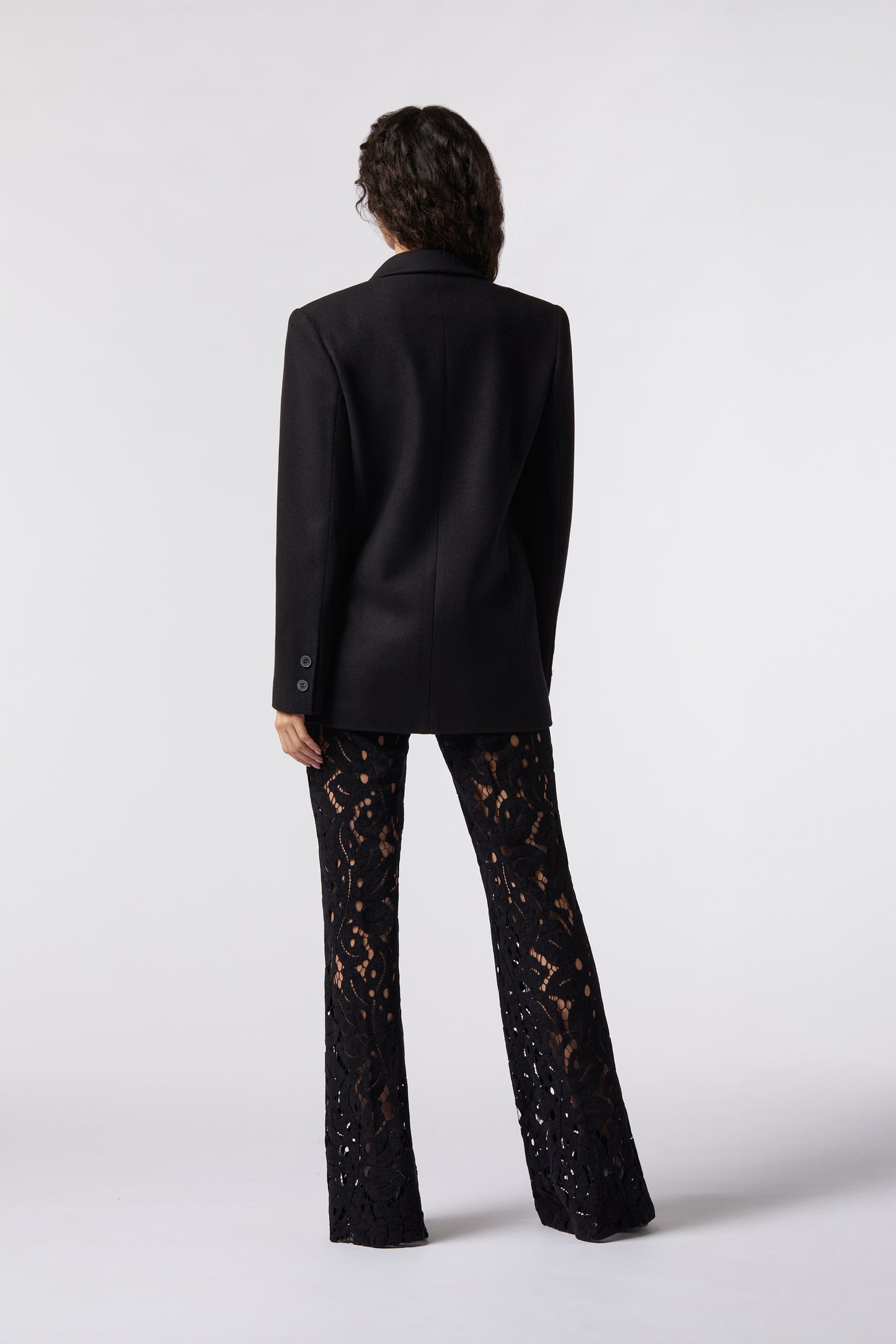 Cappotto corto doppiopetto in misto lana