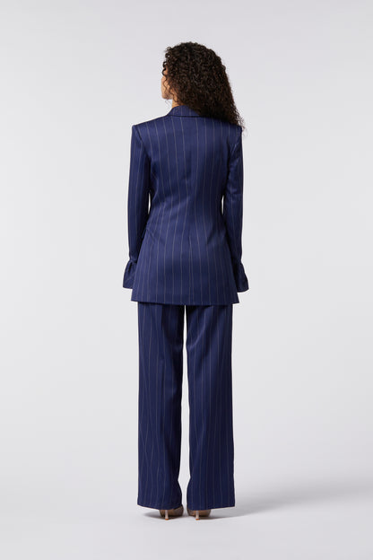 Tailleur dettaglio Manica e Pantalone Palazzo - Gessato