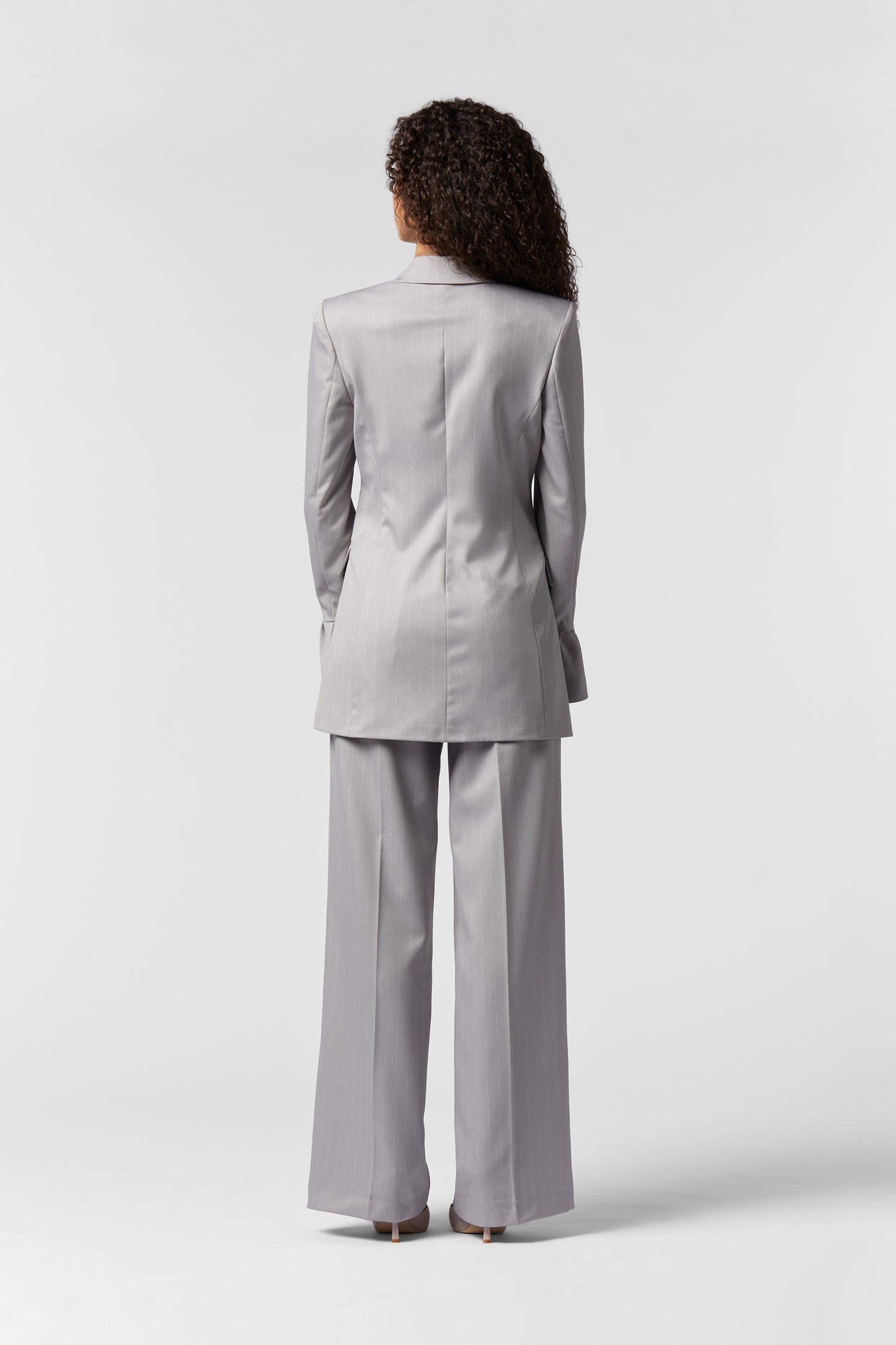 Tailleur dettaglio Manica e Pantalone Palazzo - Gessato