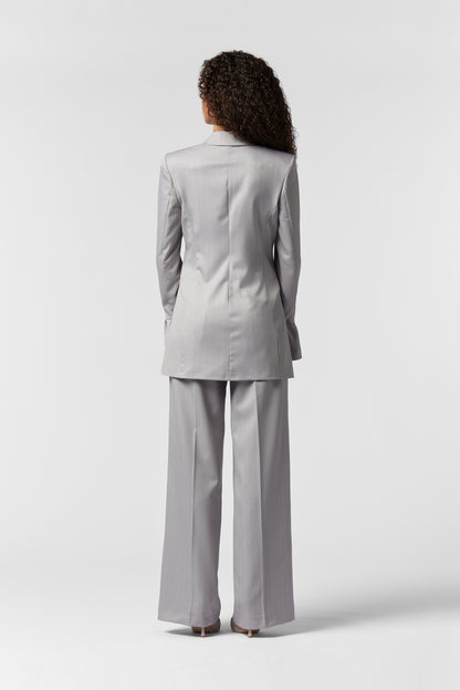 Tailleur dettaglio Manica e Pantalone Palazzo - Gessato
