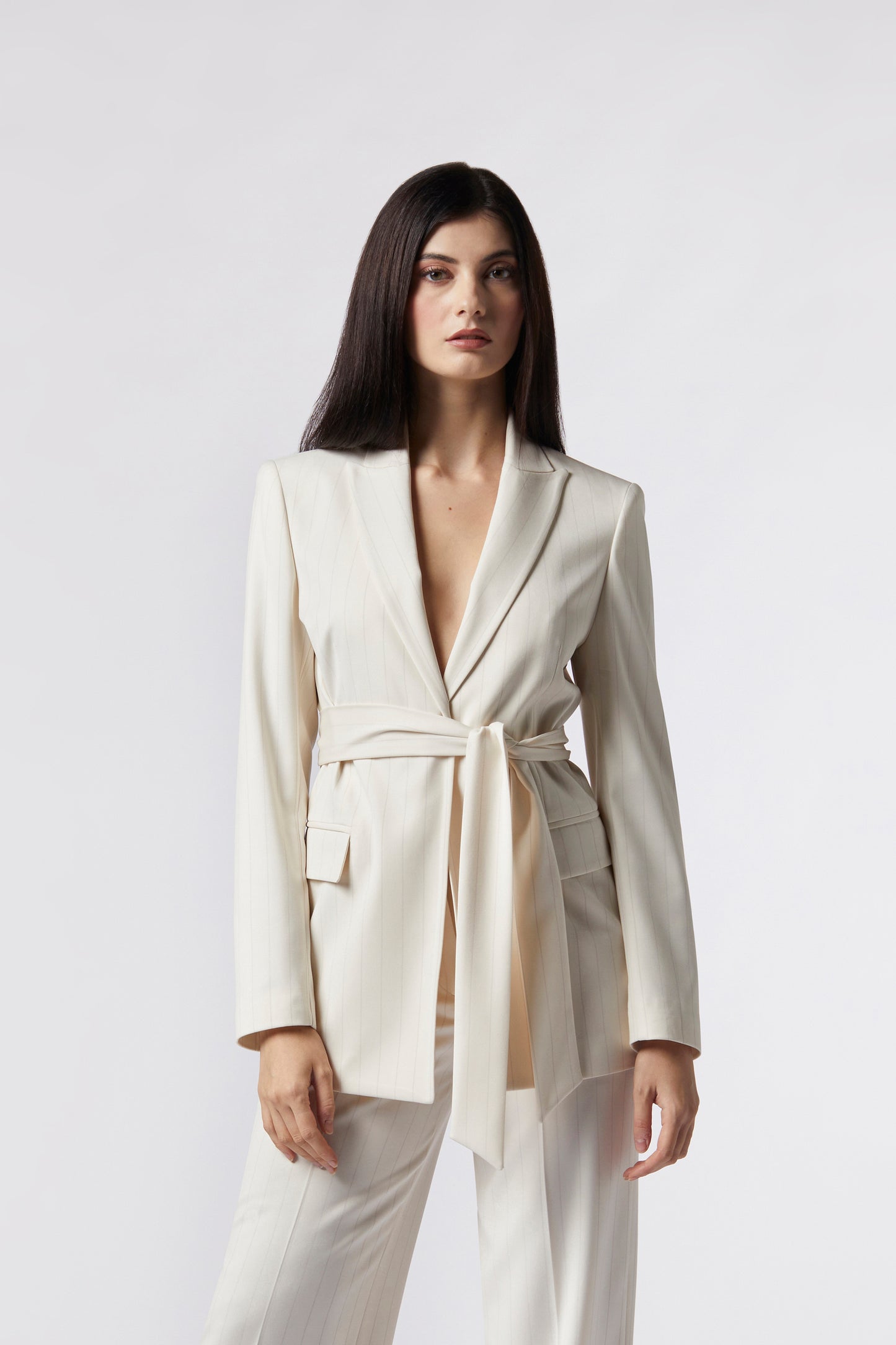 Giacca con cintura – Gessato