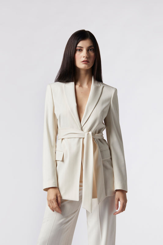 Giacca con cintura – Gessato