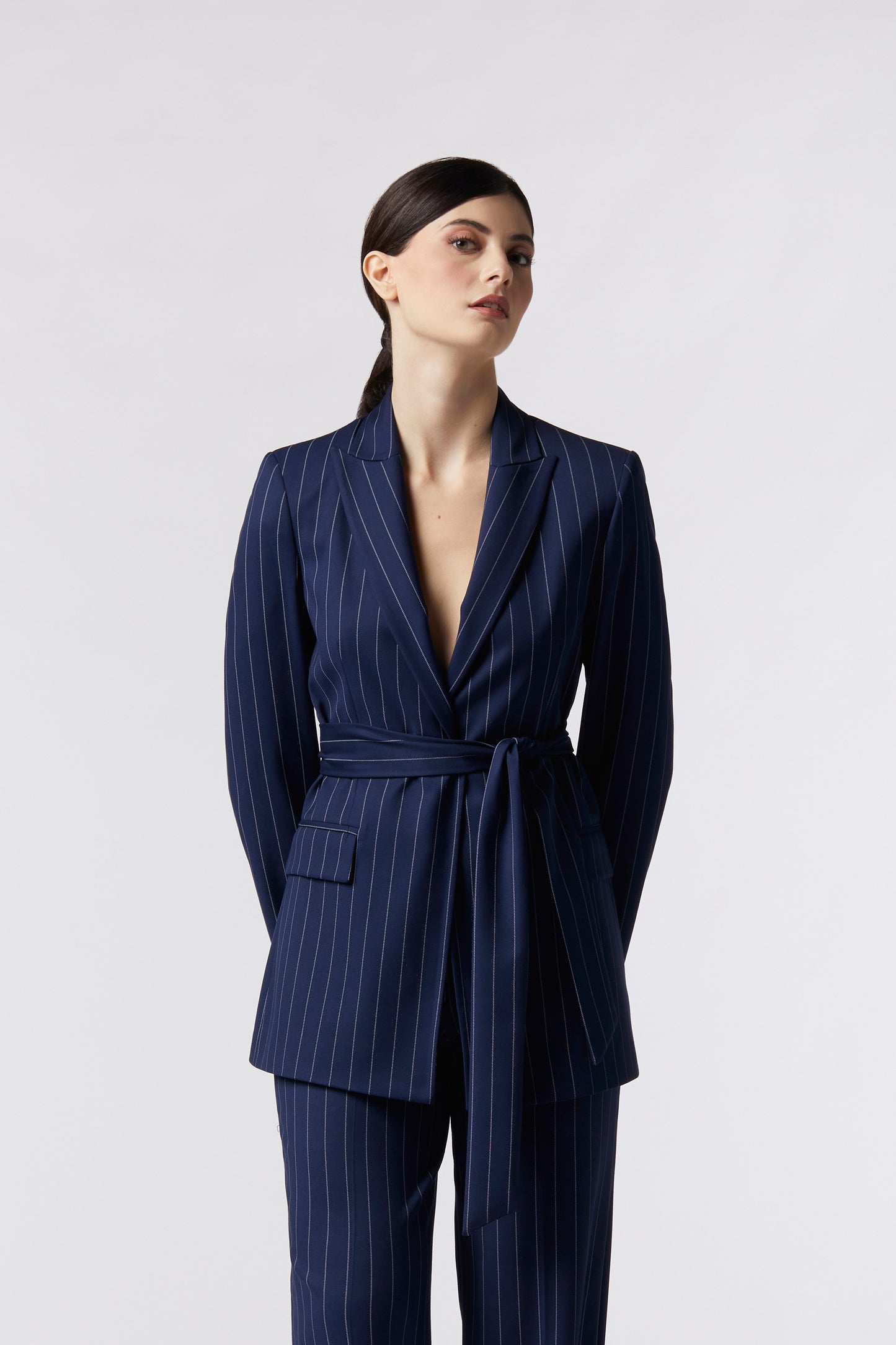 Giacca con cintura – Gessato