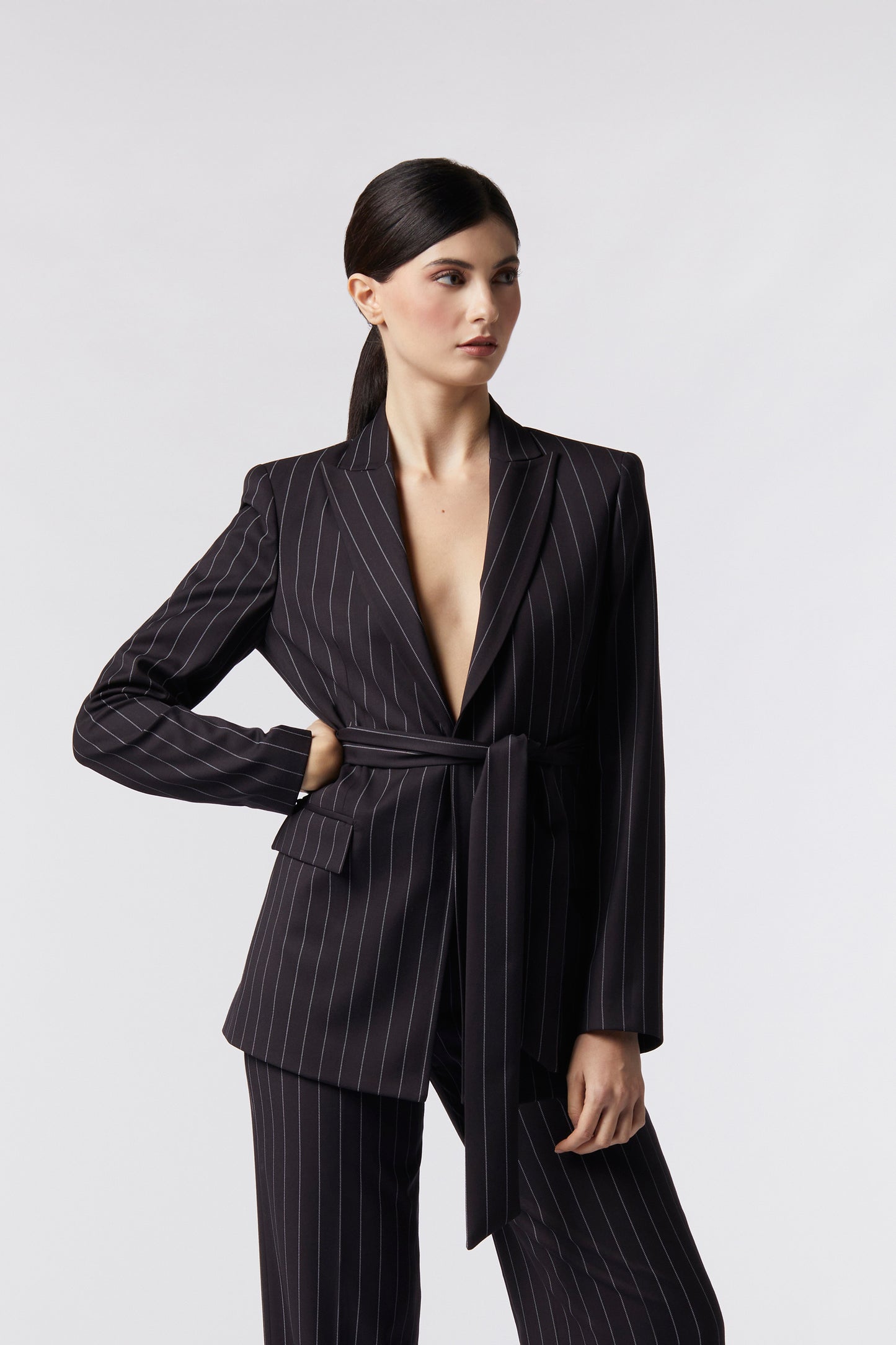 Giacca con cintura – Gessato