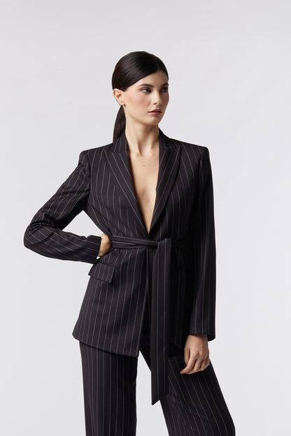 Giacca con cintura – Gessato