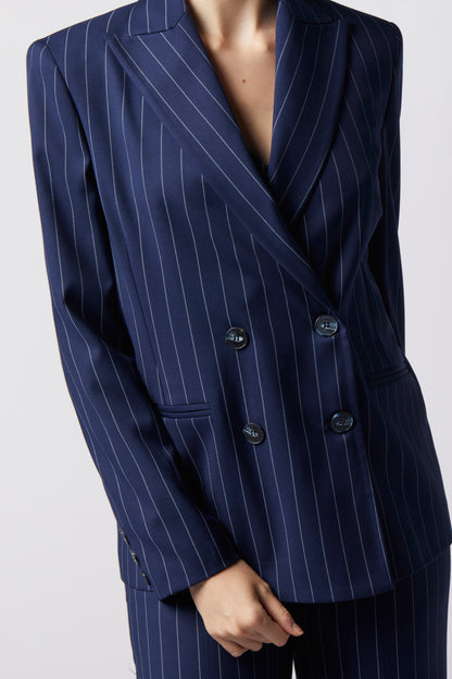 Tailleur Giacca doppiopetto e Pantalone palazzo – Gessato