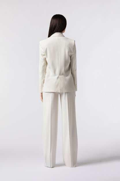 Tailleur Giacca doppiopetto e Pantalone palazzo – Gessato