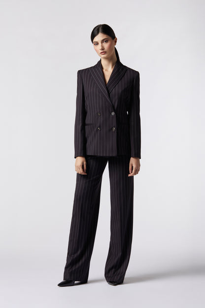 Tailleur Giacca doppiopetto e Pantalone palazzo – Gessato