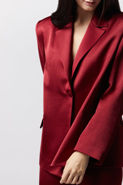 Tailleur Giacca over e Pantalone palazzo – Tessuto Raso