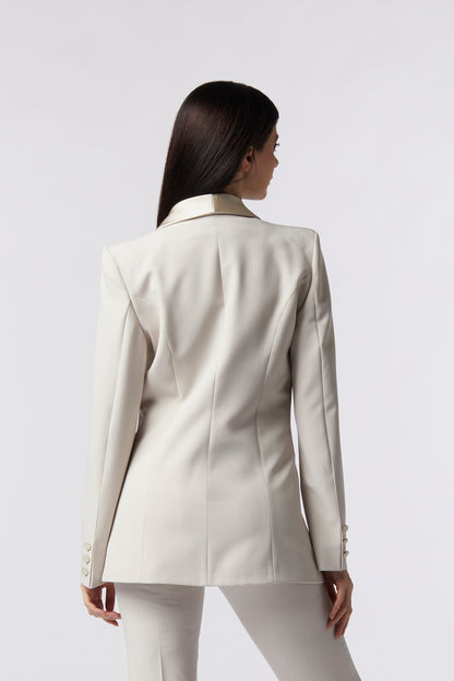 Giacca monopetto rever raso – Tessuto Stretch