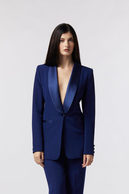 Giacca monopetto rever raso – Tessuto Stretch