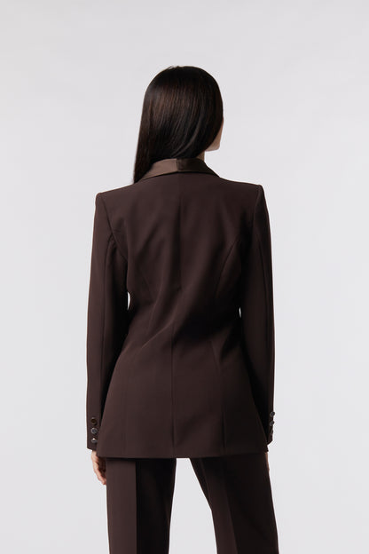 Giacca monopetto rever raso – Tessuto Stretch