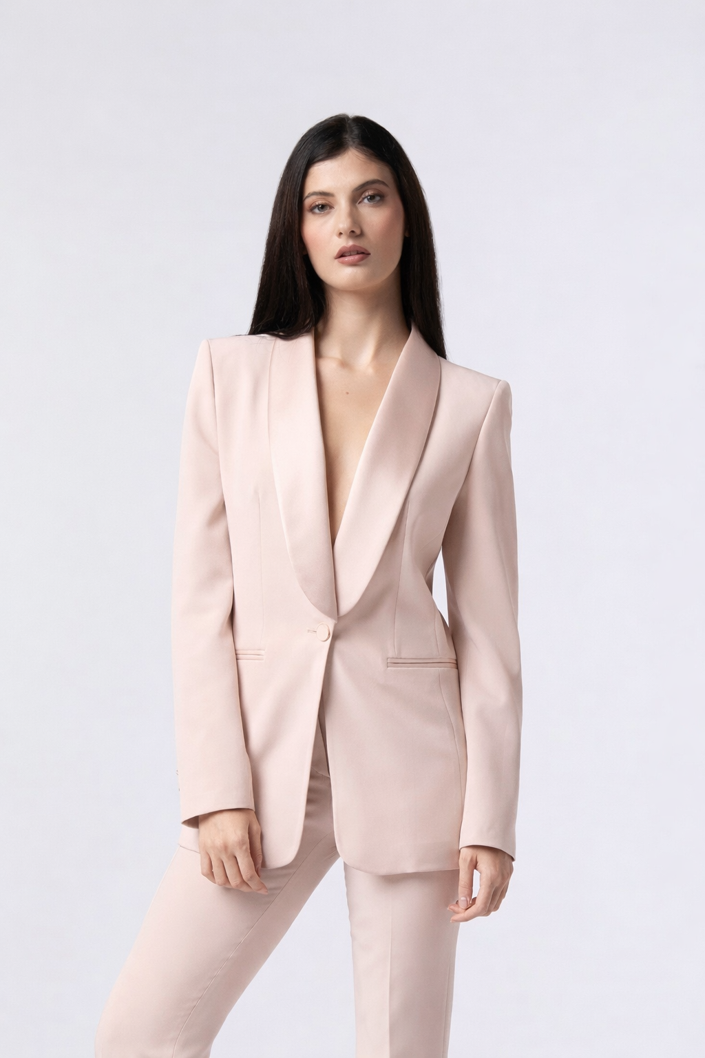 SS26 / Giacca monopetto rever raso – Tessuto Stretch