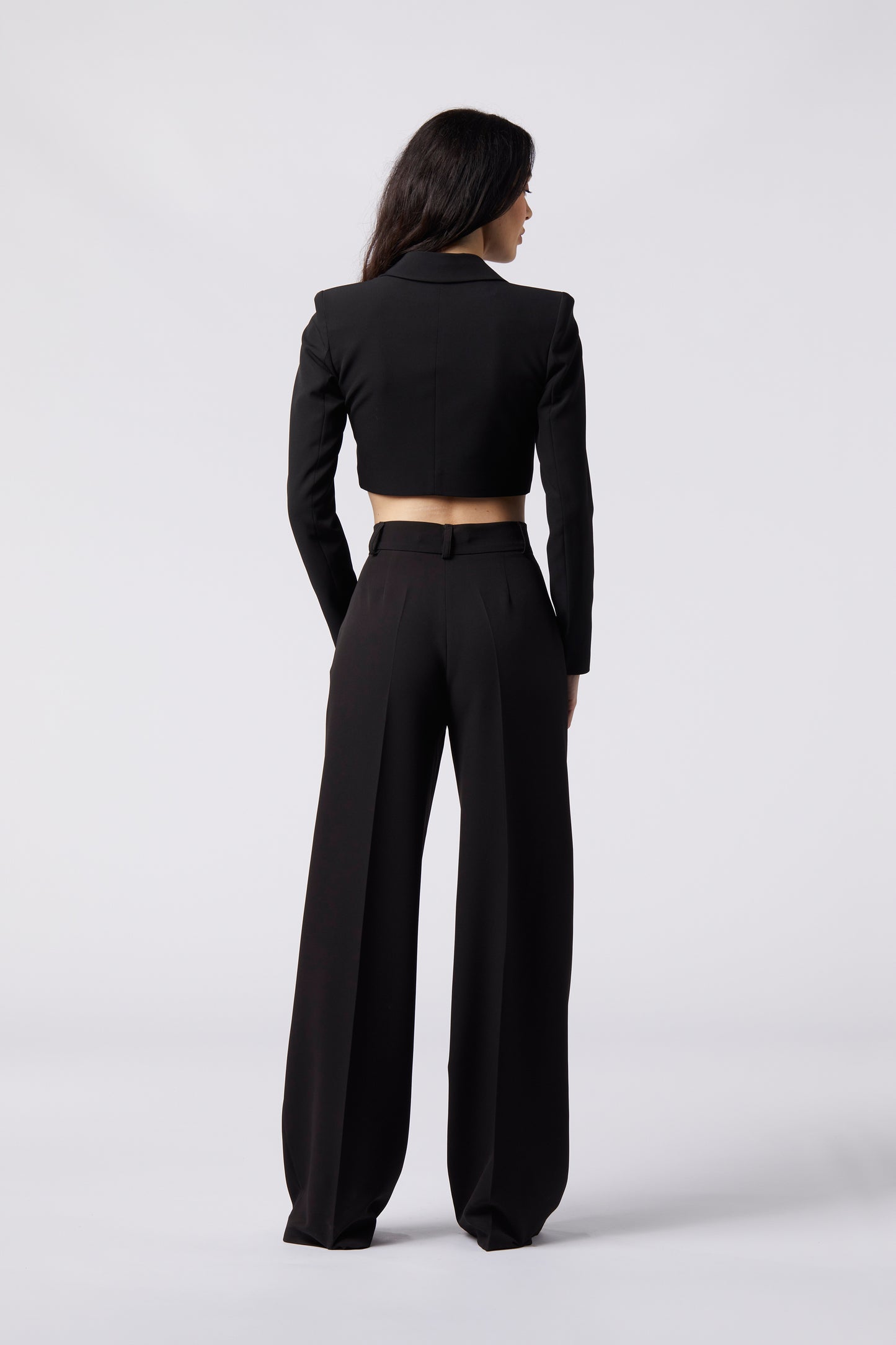 Completo Giacca cropped e Pantalone Palazzo