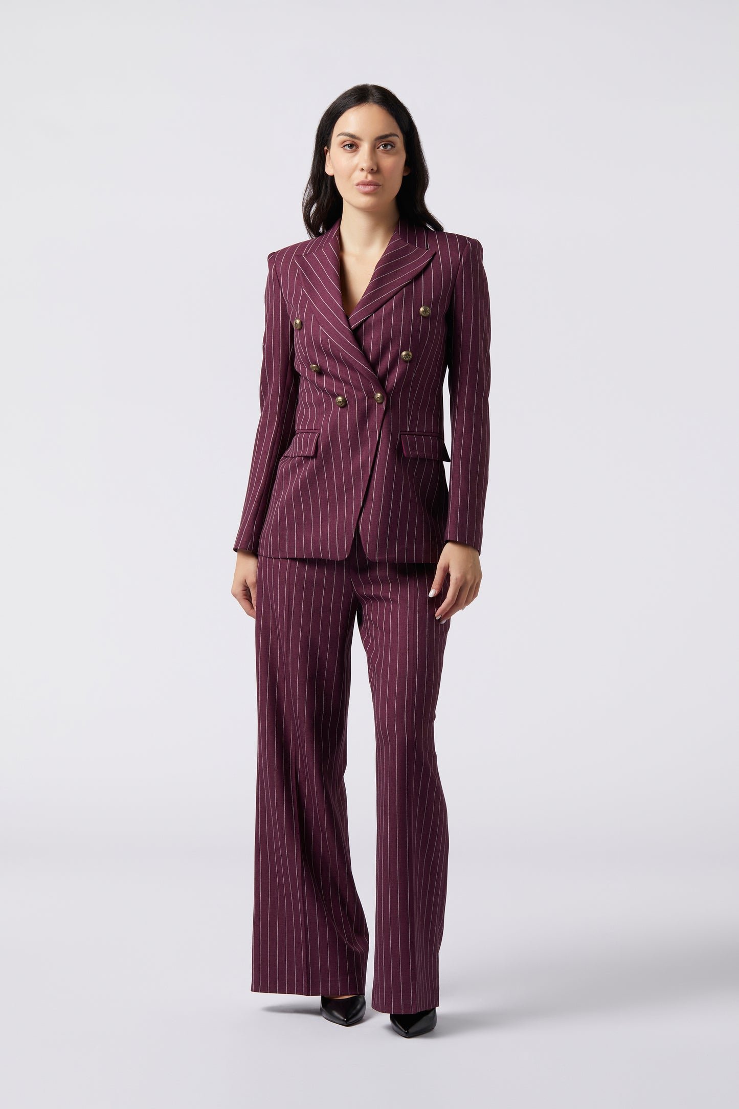 Tailleur trois pièces - Giacca doppiopetto, Pantalone palazzo e Gilet Gessato