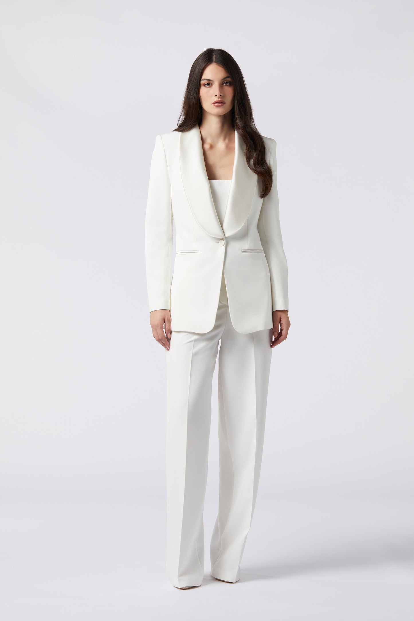 Tailleur Giacca Monopetto rever raso e Pantalone palazzo - Tecnico