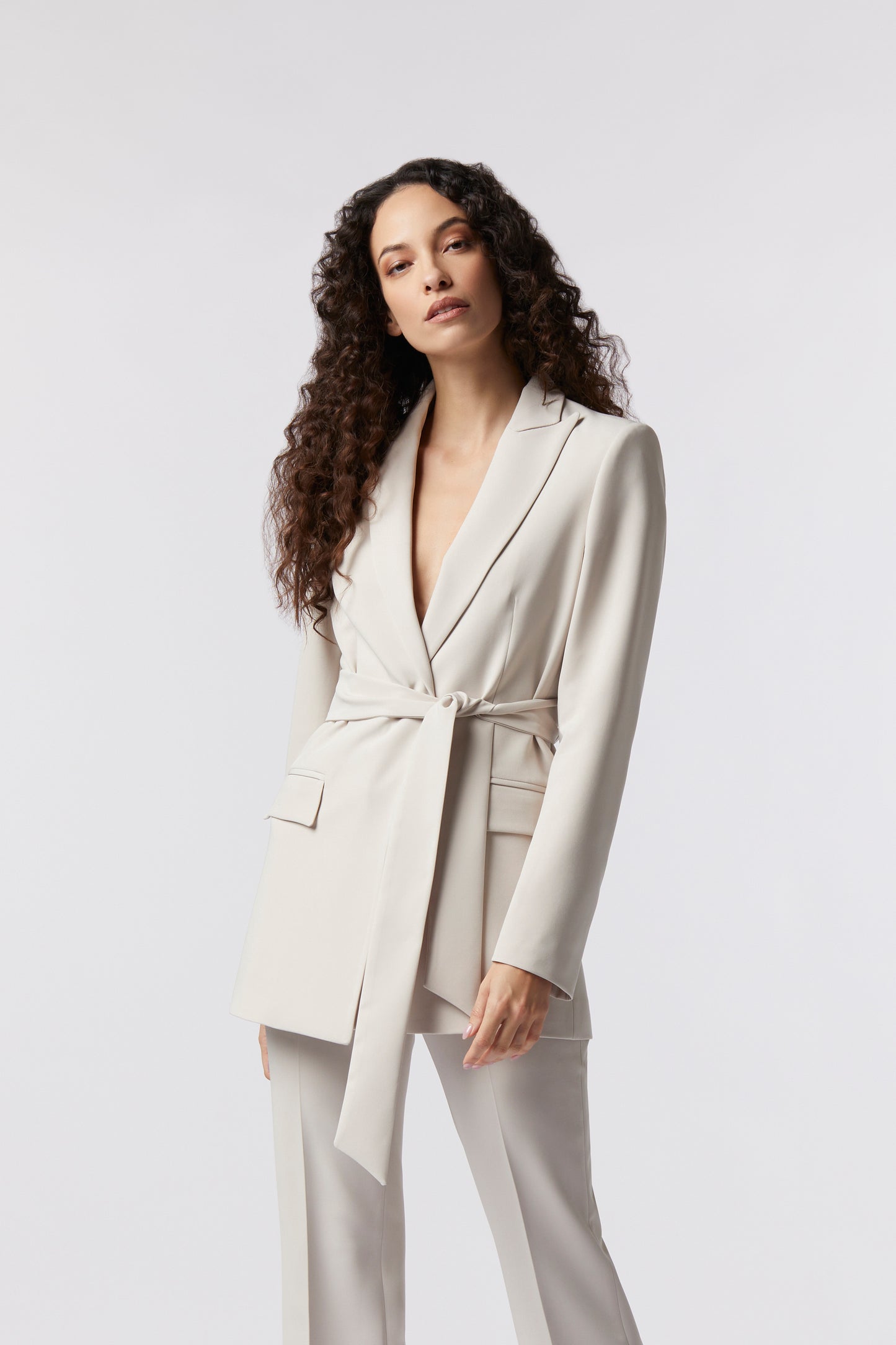 Giacca con cintura – Tessuto Stretch